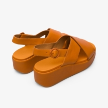 Camper Dark Orange Sandals Womens - Misia Online Ireland | XFNKD2740